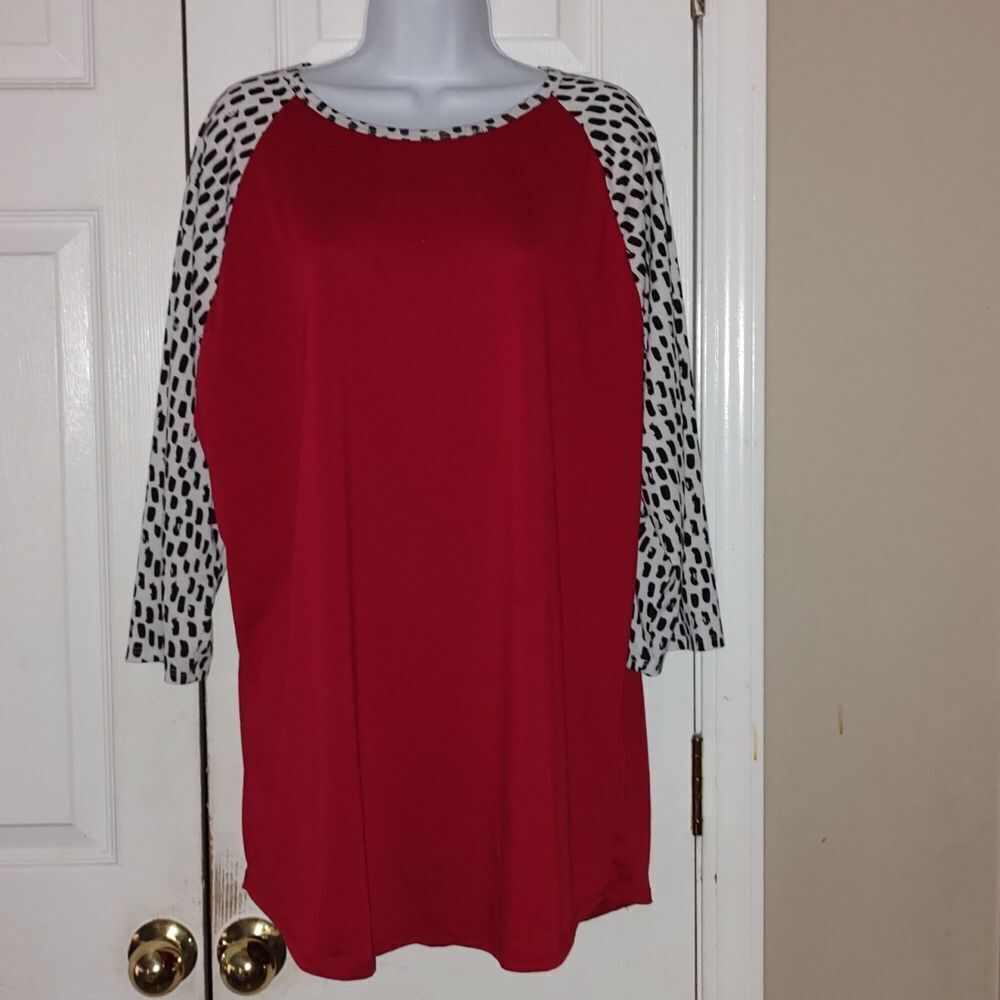 LuLaRoe Randy 3/4 sleeve raglan shirt Sz 3XL
